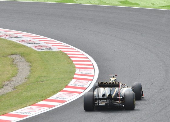 A race car through a corner